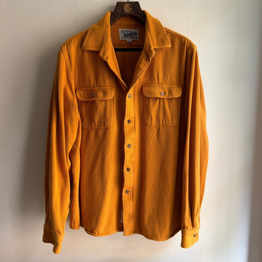 Schott Bros Heavyweight Cotton Twill Shirt Orange 2XL Workwear